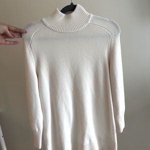 White Turtleneck Sweater Dress